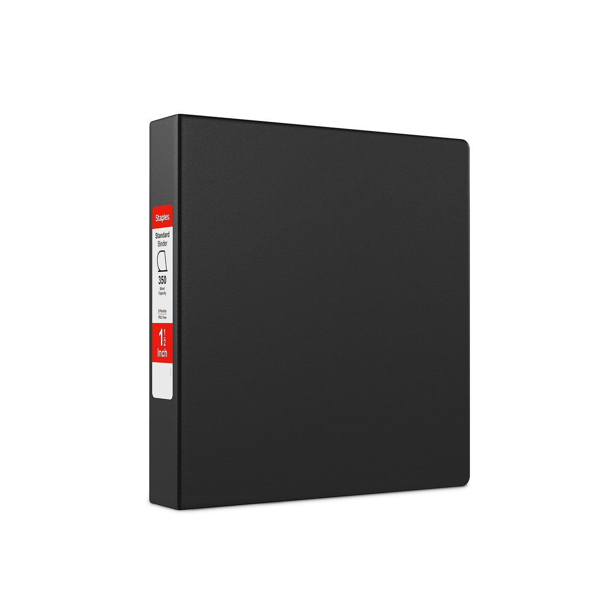 Staples 1 1/2" 3-Ring Non-View Binder, D-Ring, Black