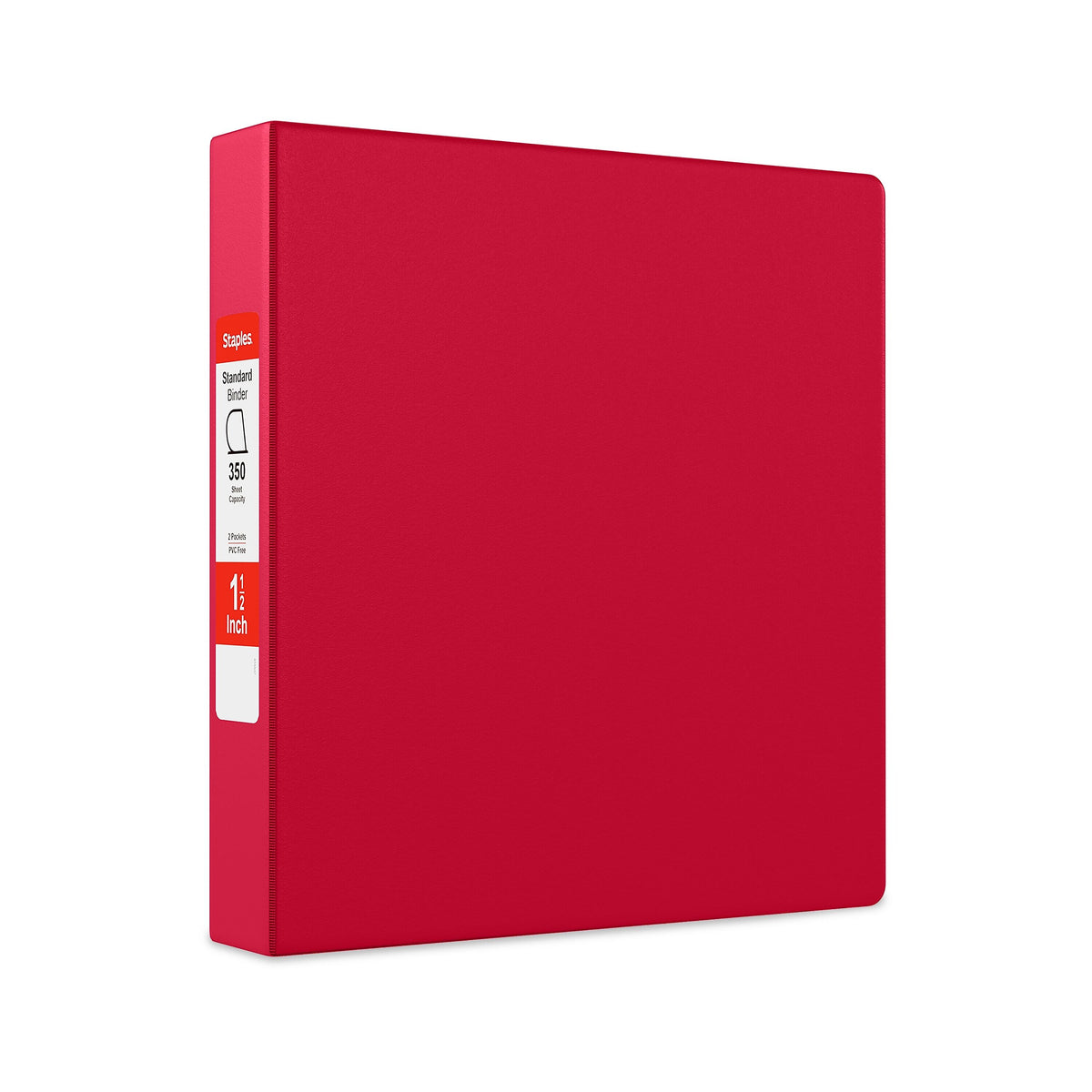 Staples 1 1/2" 3-Ring Non-View Binder, D-Ring, Burgundy