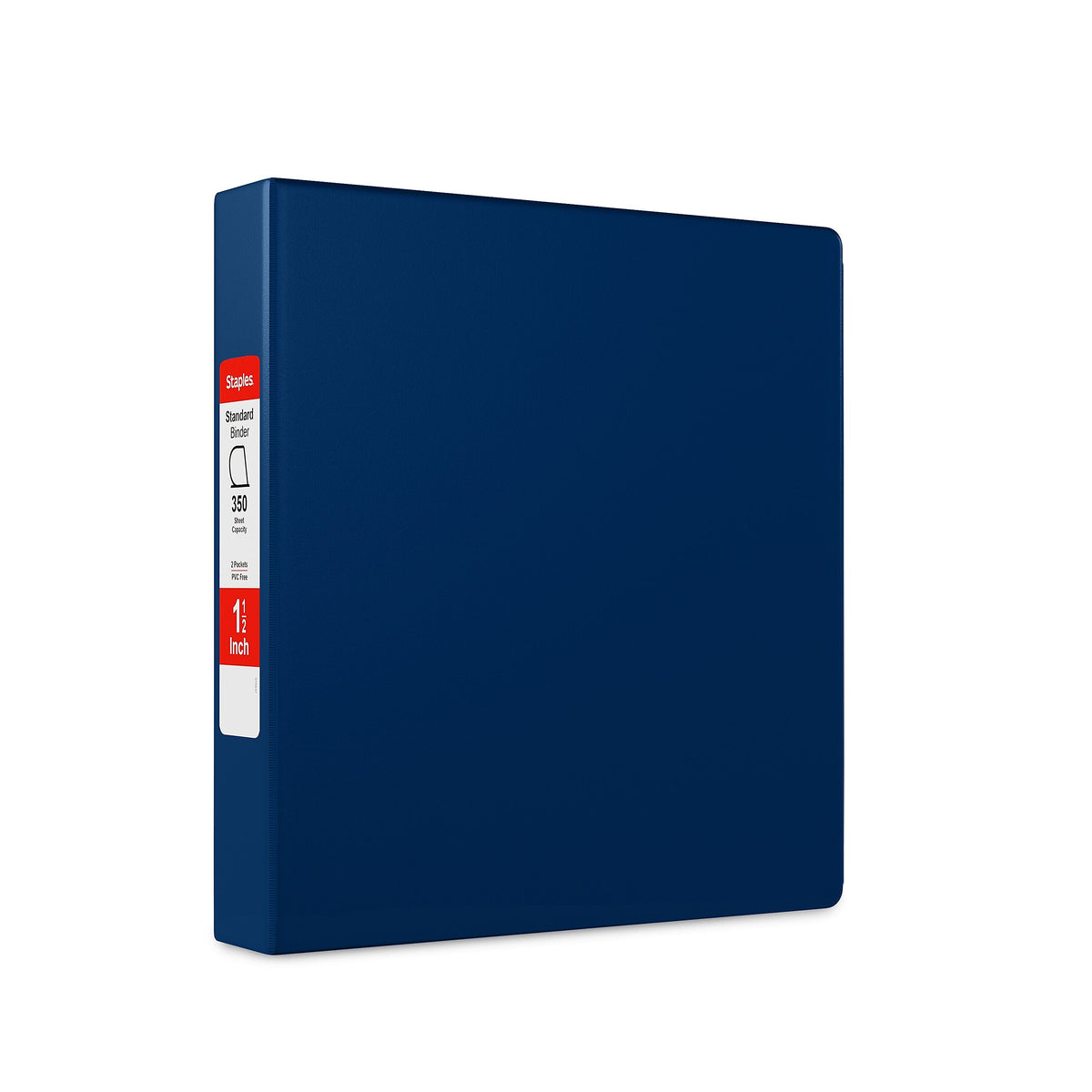 Staples 1 1/2" 3-Ring Non-View Binder, D-Ring, Navy Blue