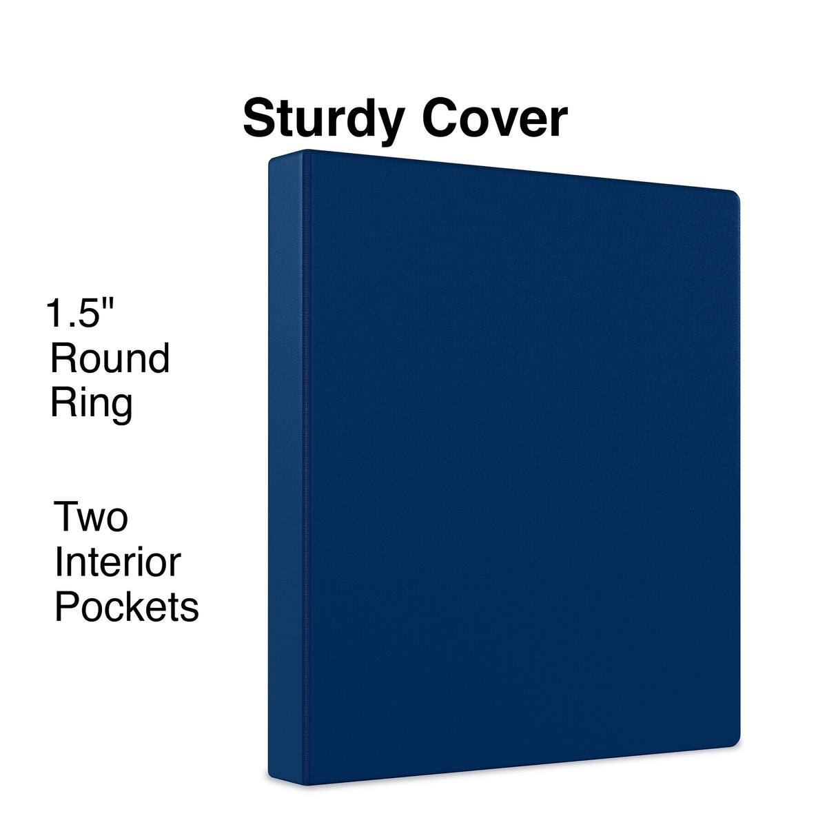 Staples 1 1/2" 3-Ring Non-View Binder, Navy