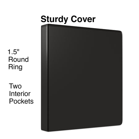 Staples 1 1/2" 3-Ring View Binder, Black