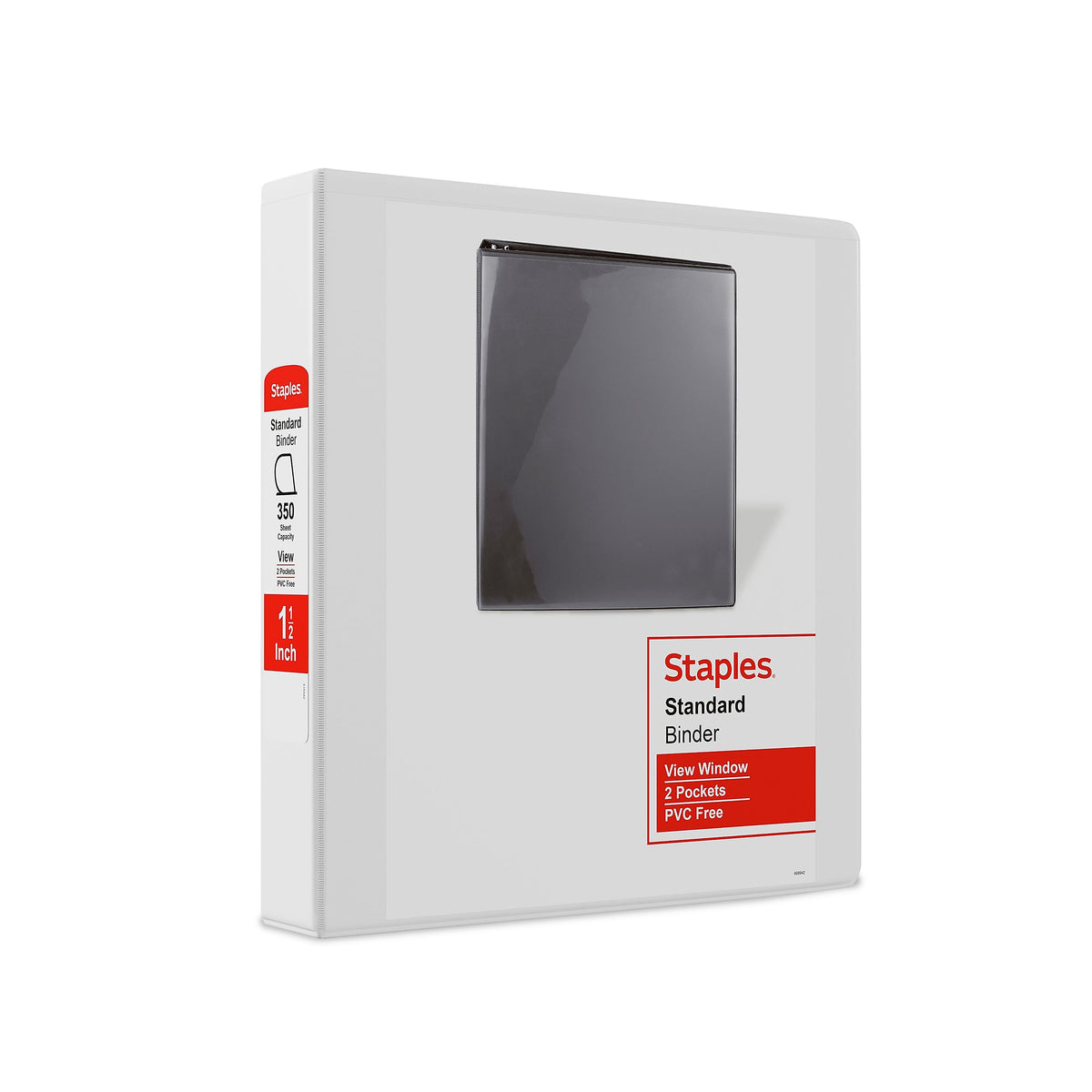 Staples 1 1/2" 3-Ring View Binder, D-Ring, White