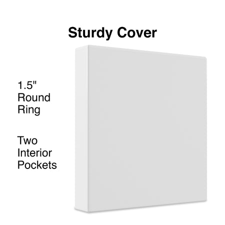 Staples 1 1/2" 3-Ring View Binder, White