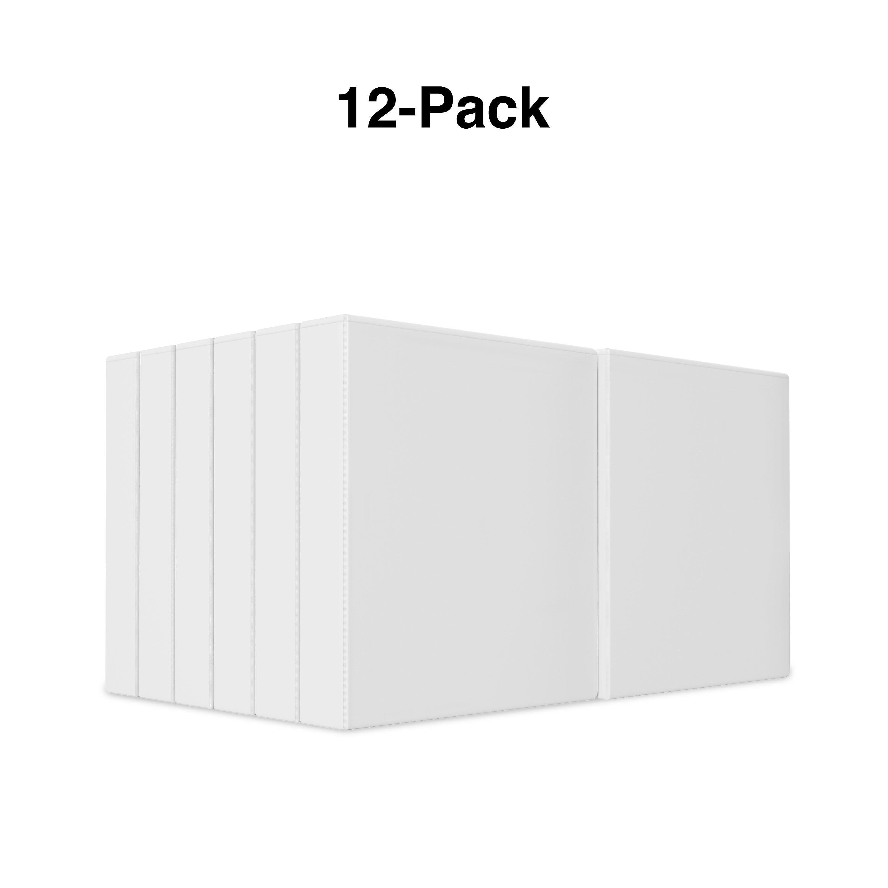 Staples 1 1/2" 3-Ring View Binders, White, 12/Pack