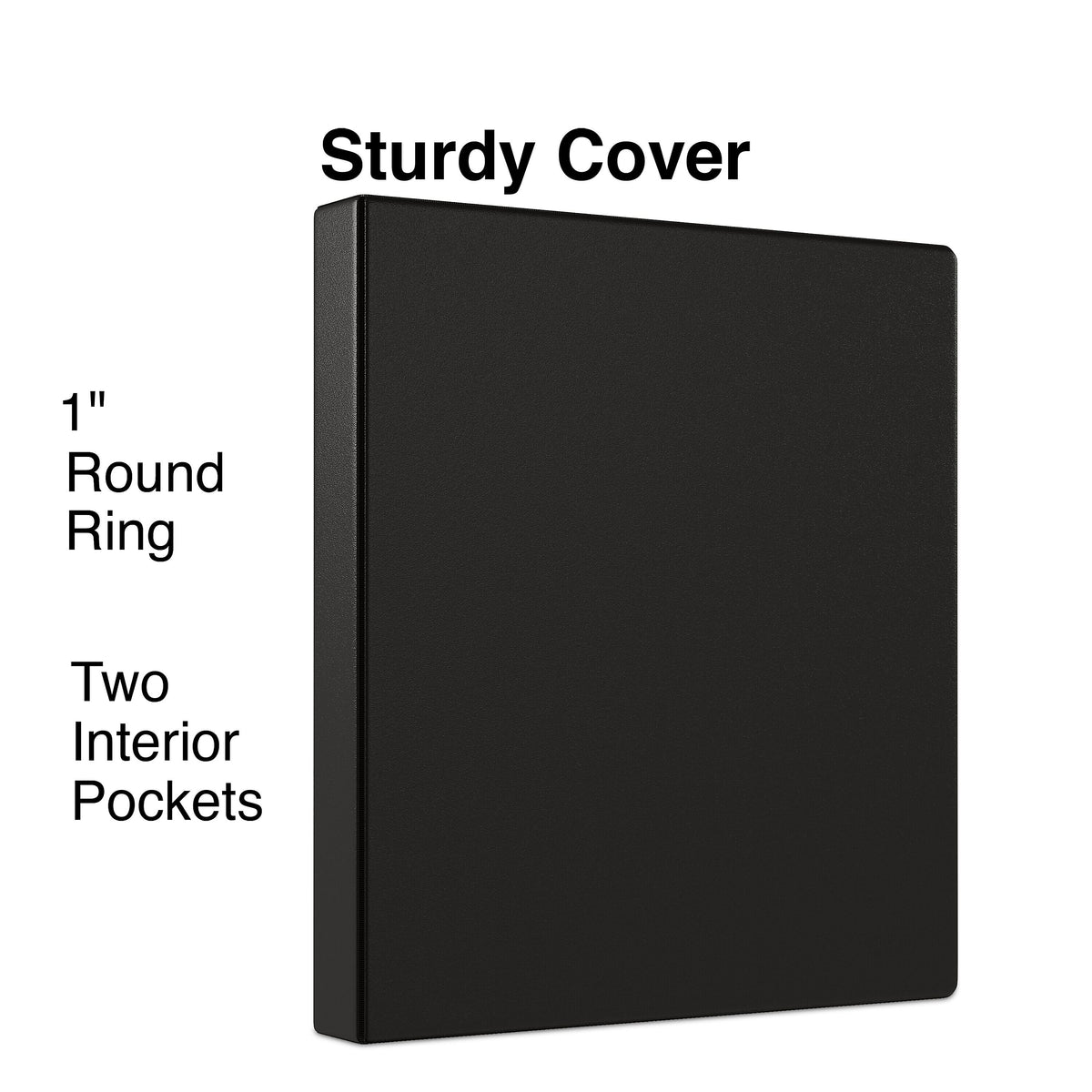 Staples 1" 3-Ring Non-View Binder, Black