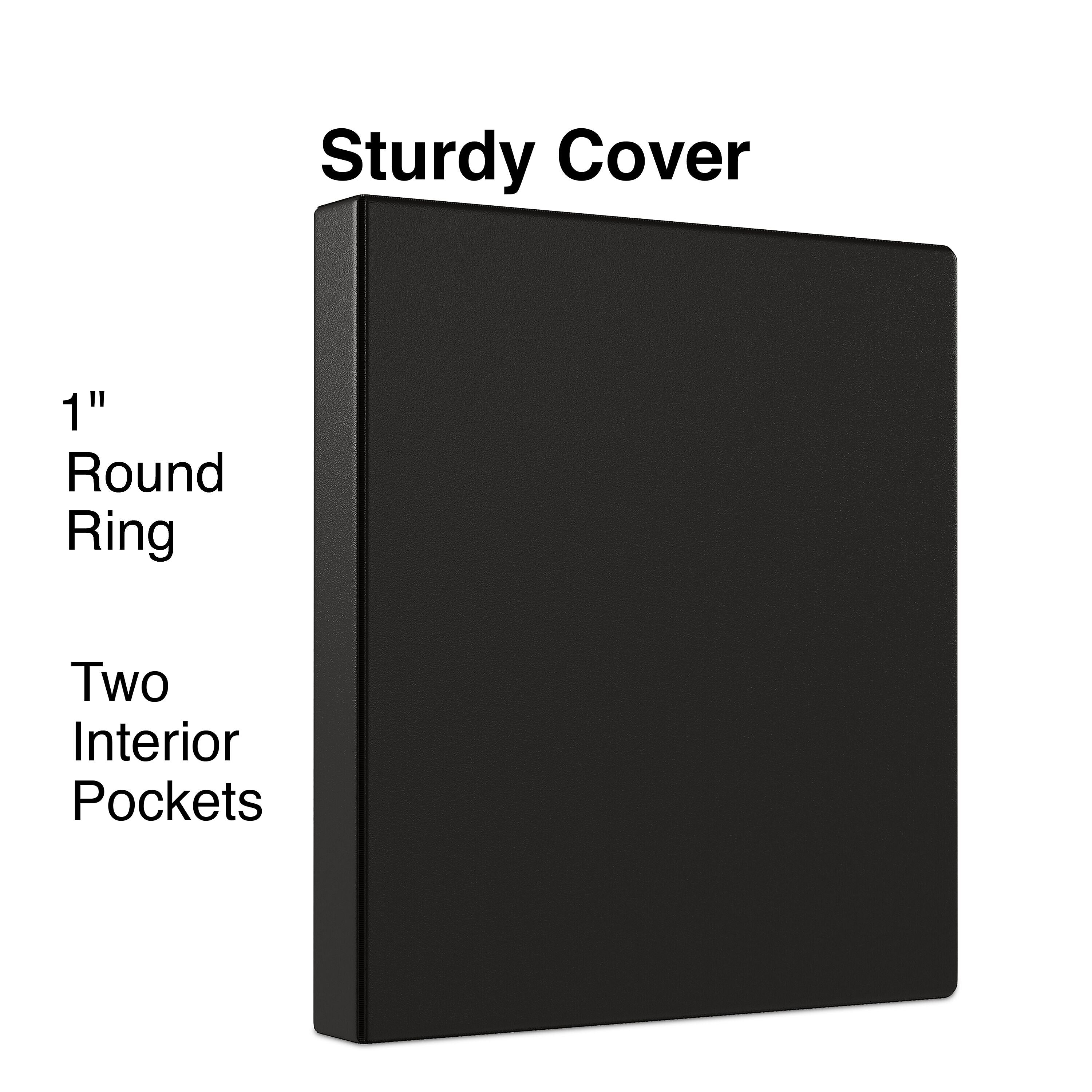 Staples 1" 3-Ring Non-View Binder, Black