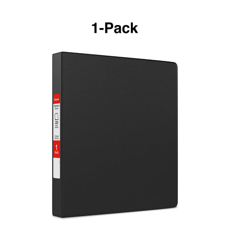 Staples 1" 3-Ring Non-View Binder, D-Ring, Black