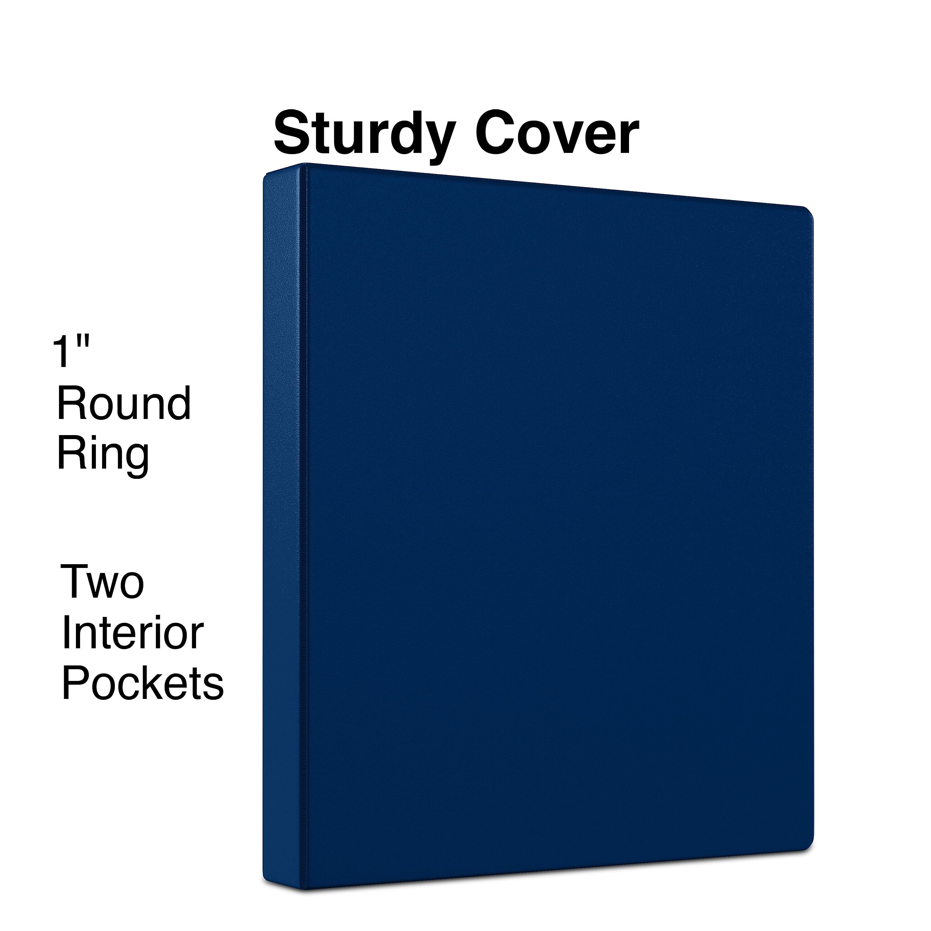 Staples 1" 3-Ring Non-View Binder, Navy