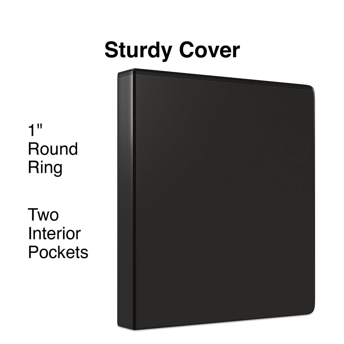 Staples 1" 3-Ring View Binder, Black