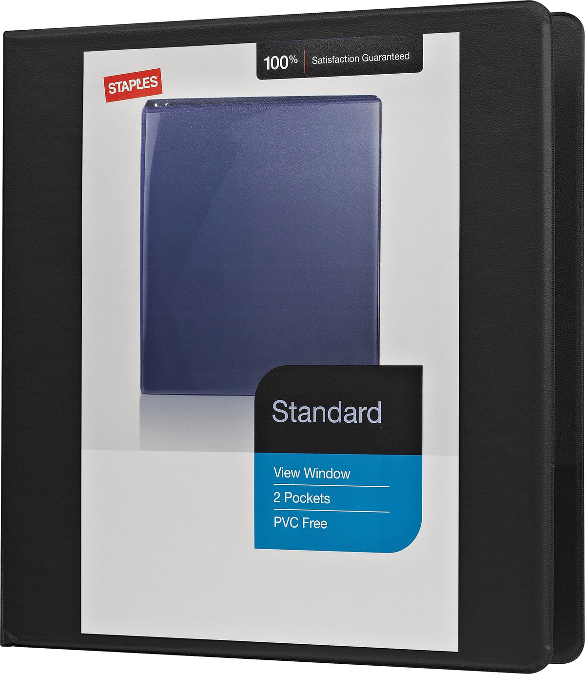 Staples 1" 3-Ring View Binder, Black