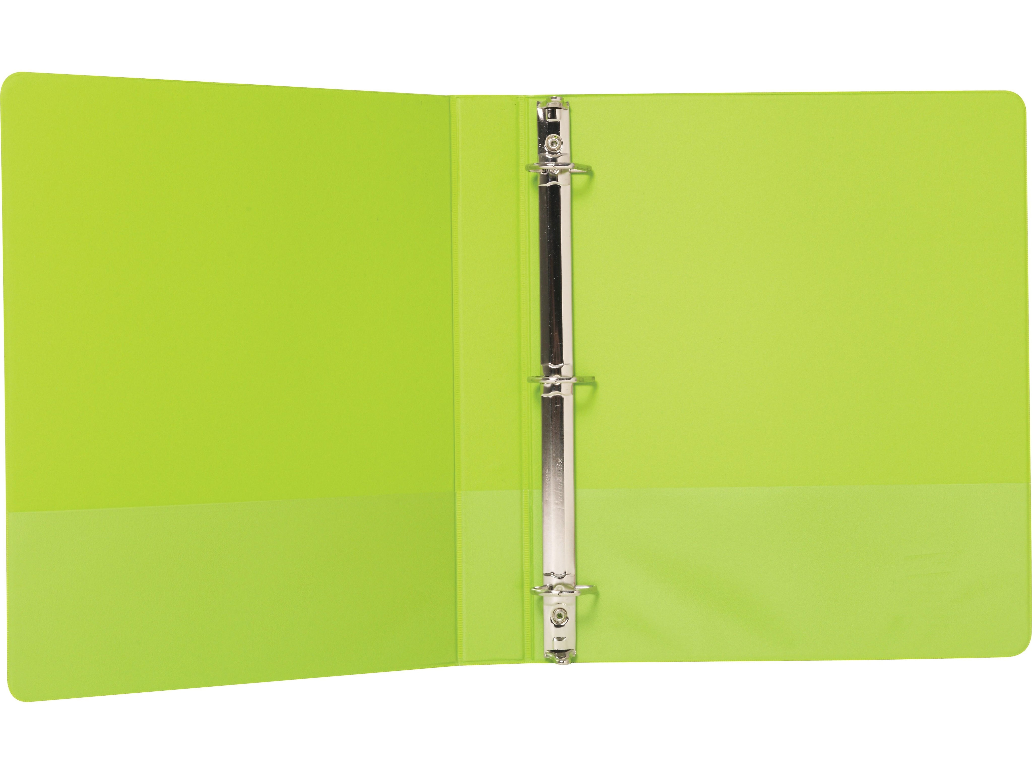 Staples 1" 3-Ring View Binder, D-Ring, Chartreuse