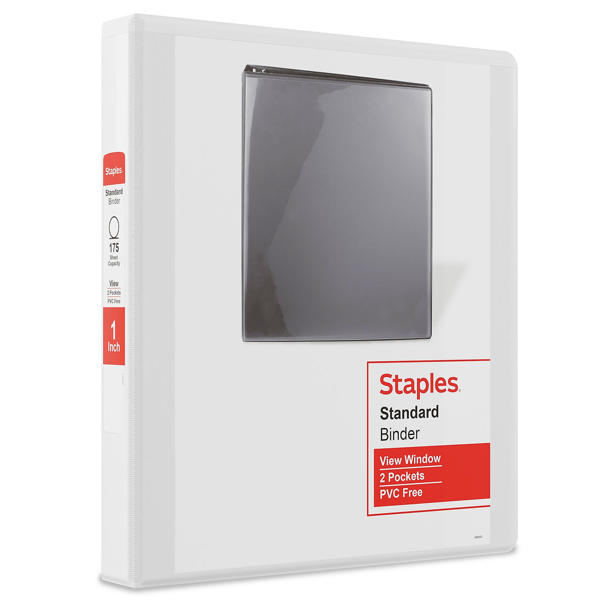 Staples 1" 3-Ring View Binder, D-Ring, White