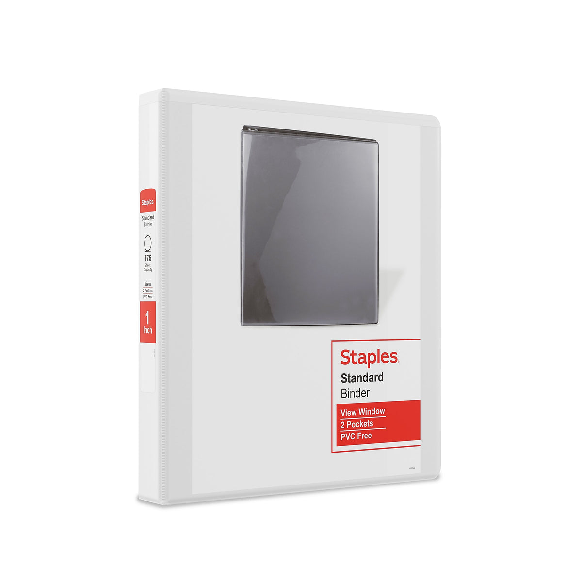 Staples 1" 3-Ring View Binder, D-Ring, White