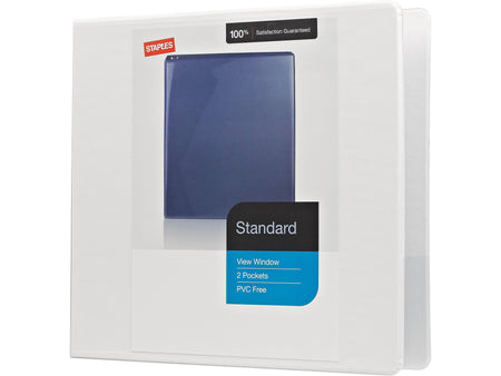 Staples 1" 3-Ring View Binder, White