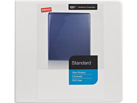 Staples 1" 3-Ring View Binder, White