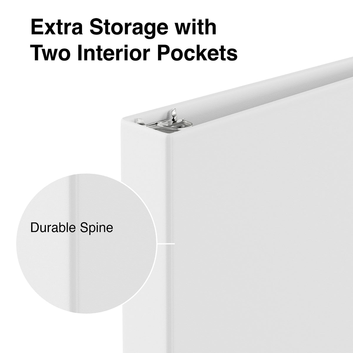 Staples 1" 3-Ring View Binder, White