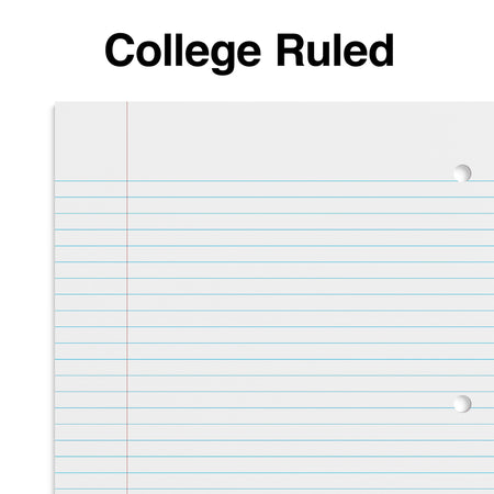 Staples 1-Subject Notebook, 8" x 10.5", College Ruled, 70 Sheets, Red