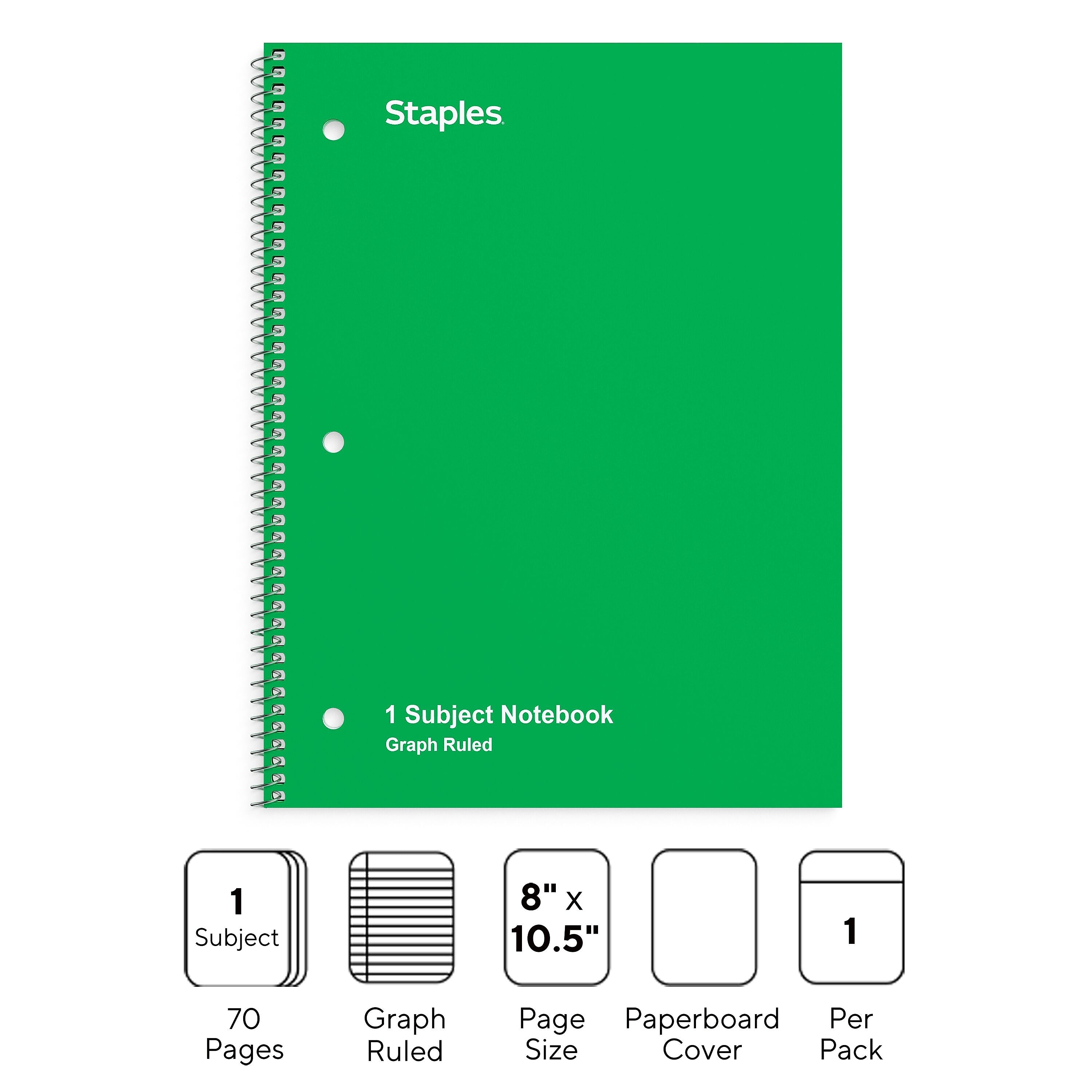 Staples 1-Subject Notebook, 8