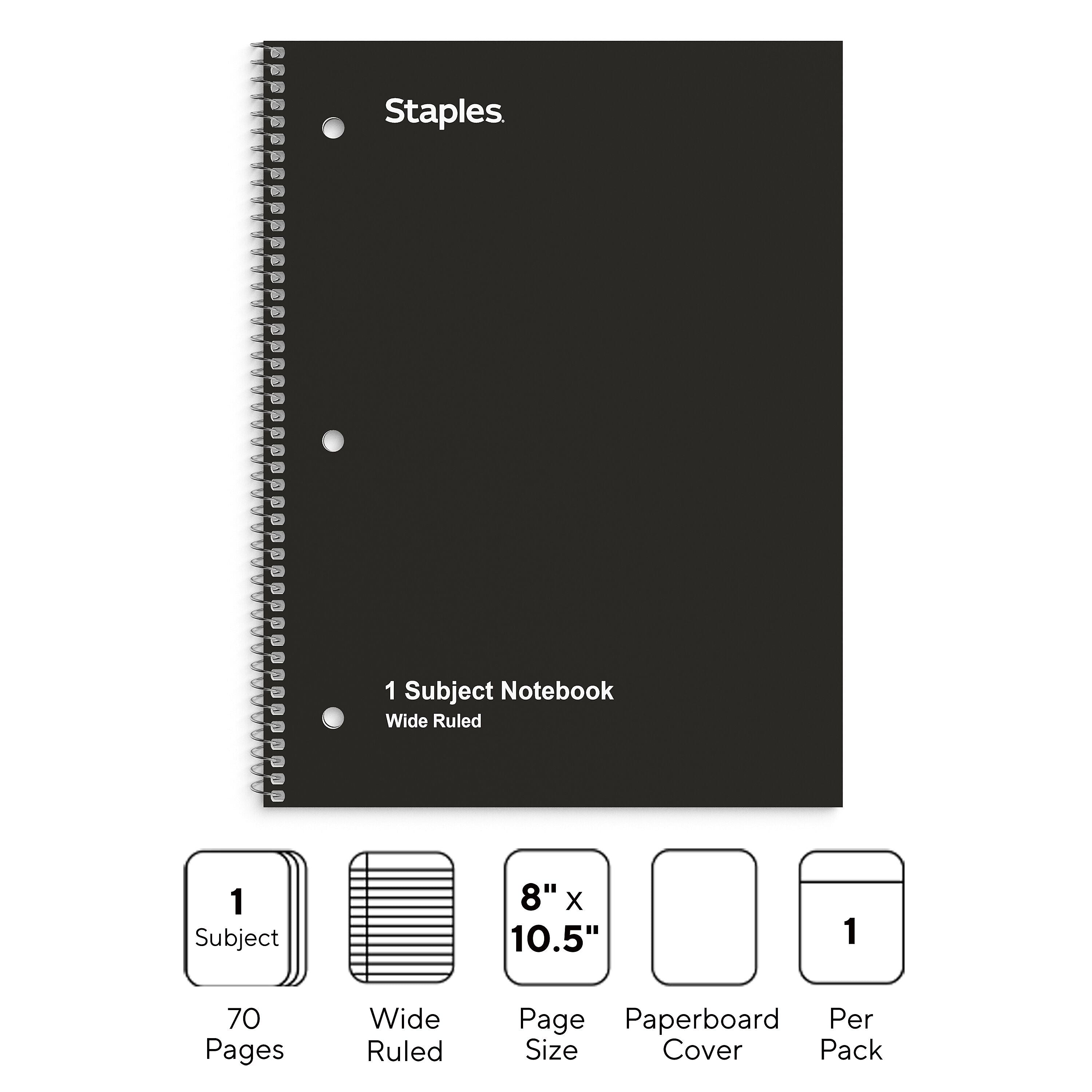 Staples 1-Subject Notebook, 8