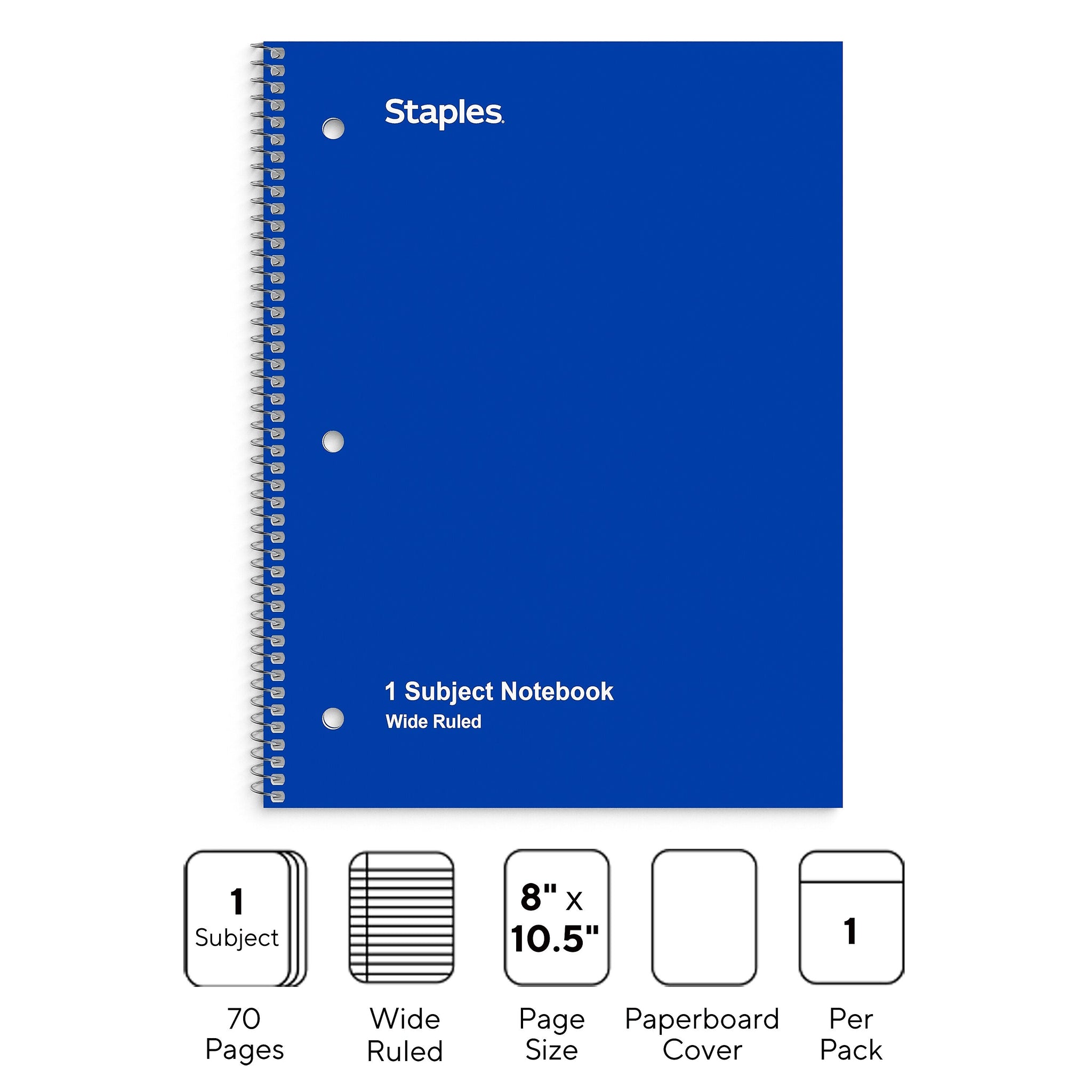 Staples 1-Subject Notebook, 8