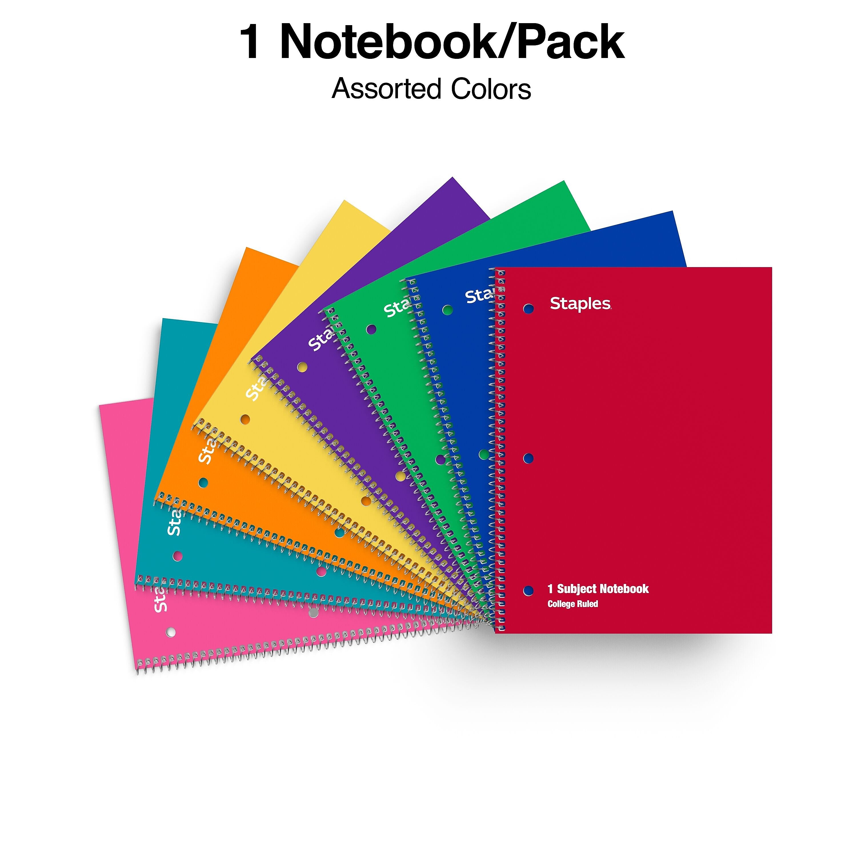 Staples® 1-Subject Notebooks, 8
