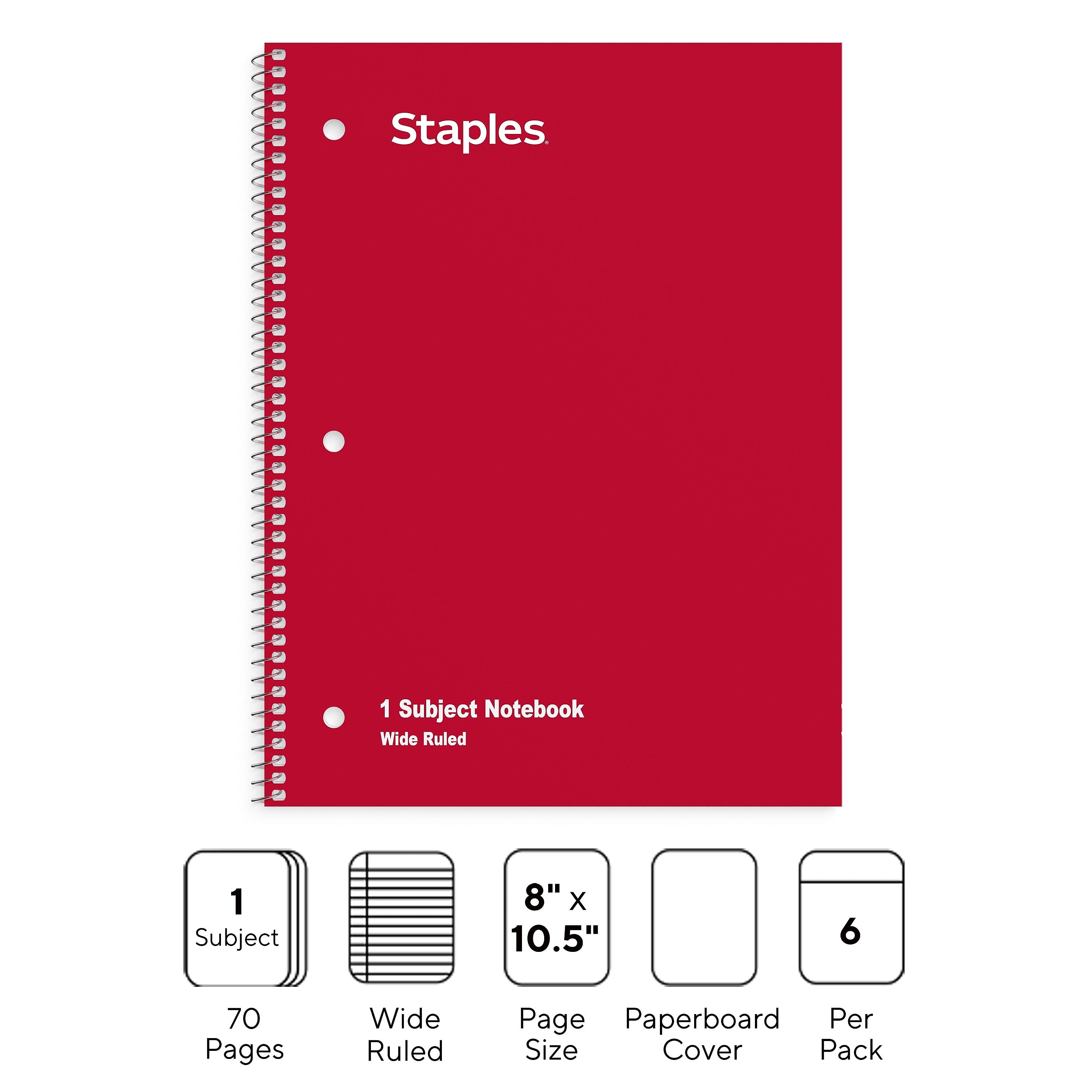 Staples 1-Subject Notebooks, 8