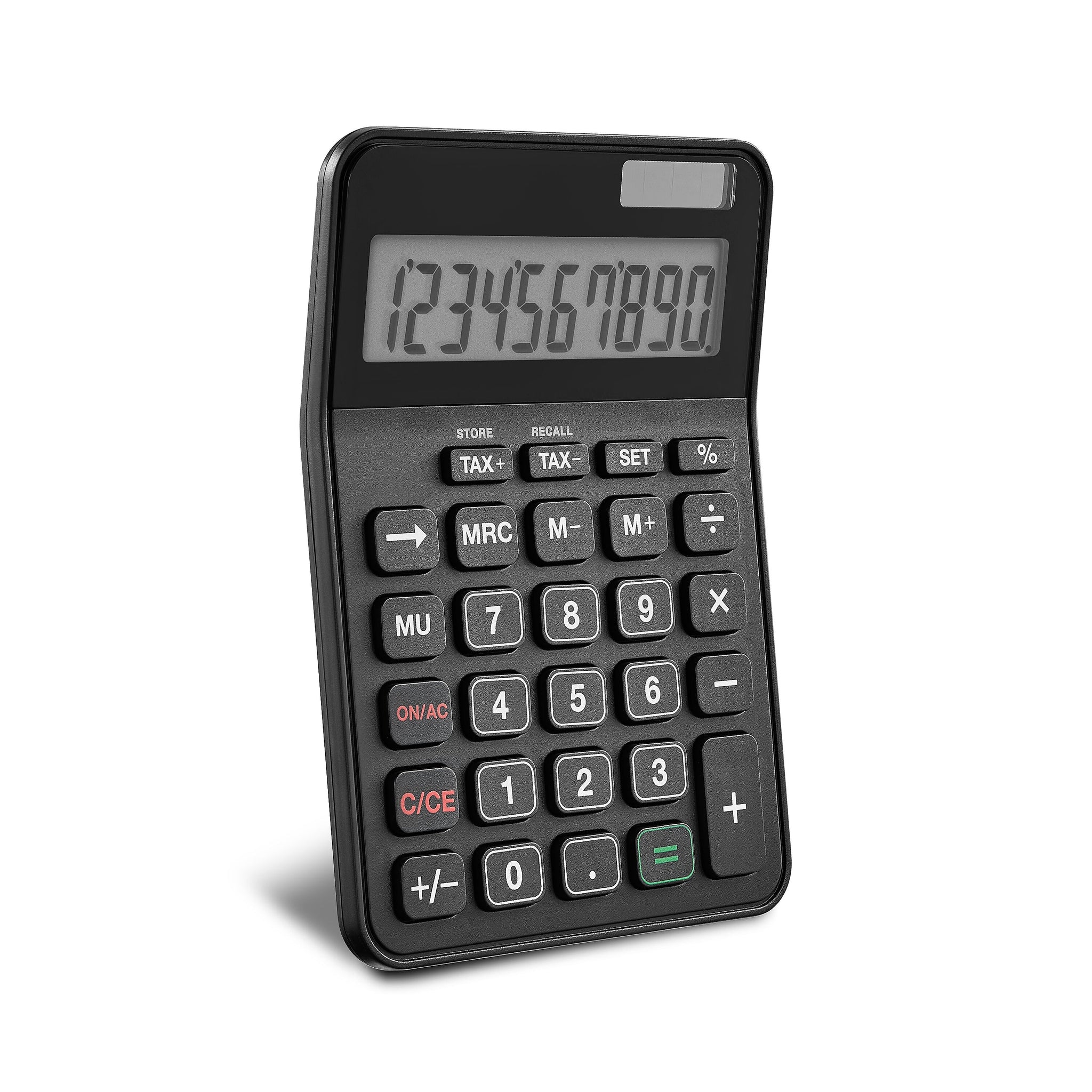 Staples 10 -Digit Battery/Solar Powered Basic Calculator, Black