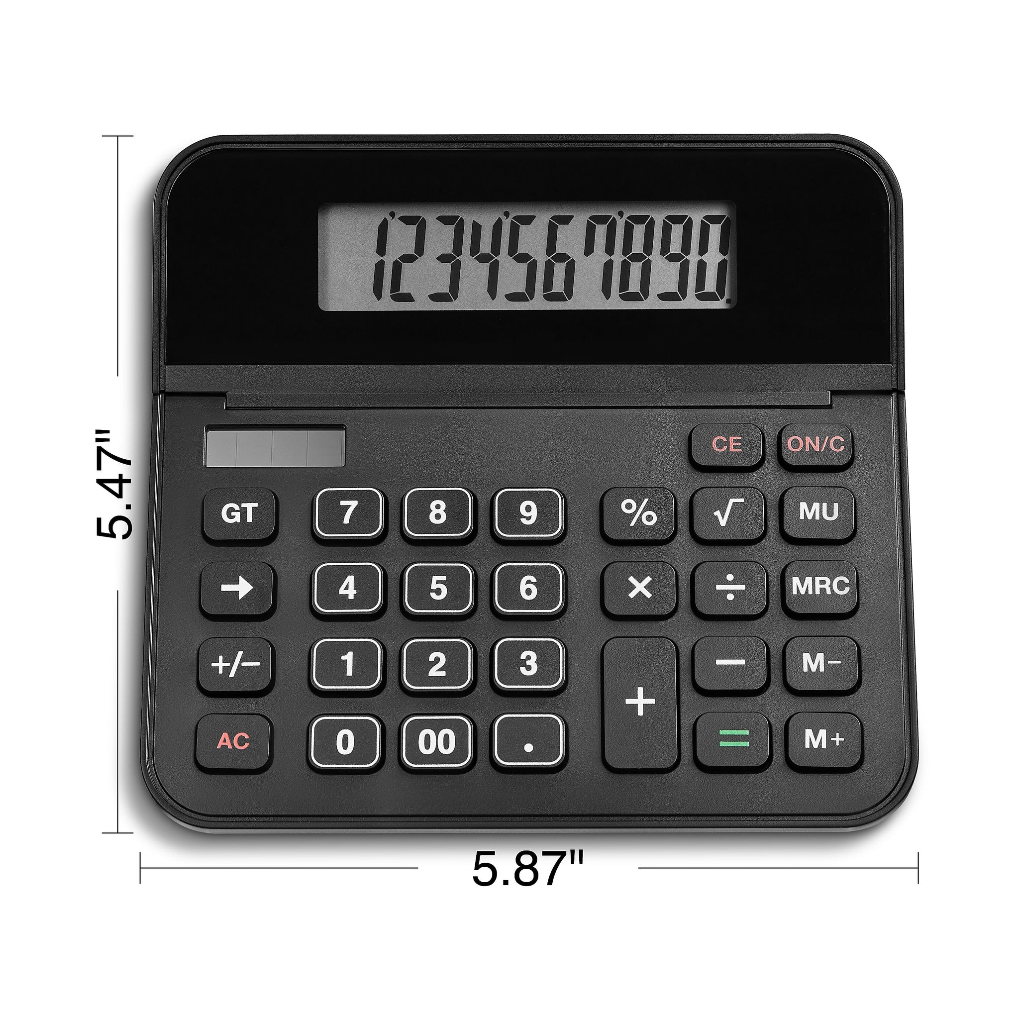 Staples 10-Digit Battery/Solar Powered Basic Calculator, Black