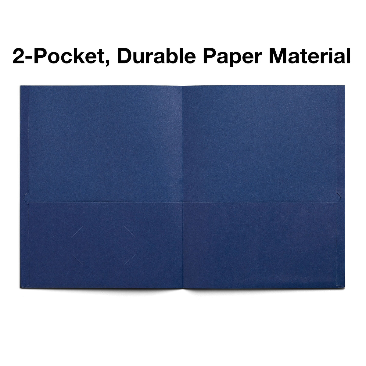 Staples 10% Recycled Smooth 2-Pocket Paper Presentation Folder, Dark Blue, 10/Pack