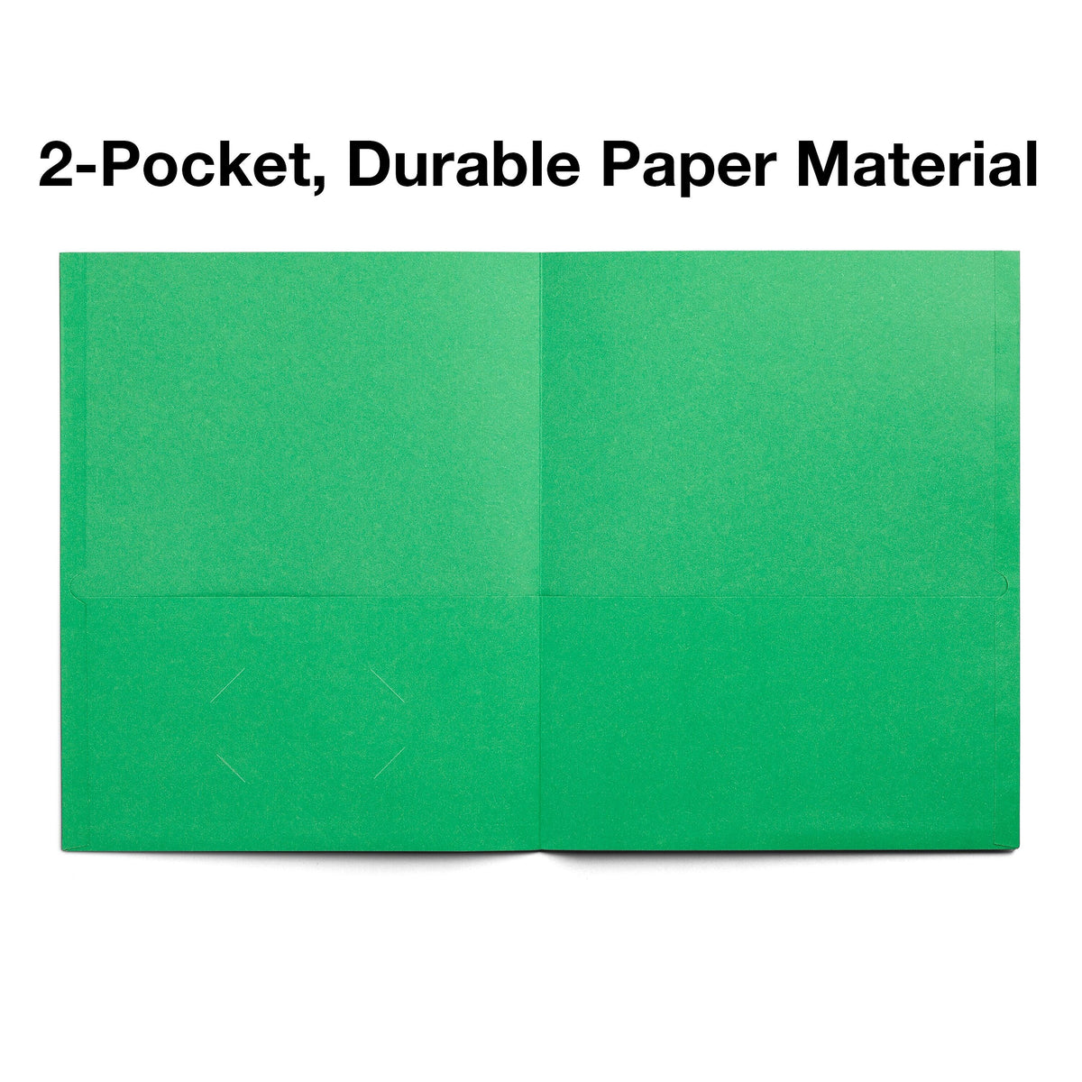 Staples 10% Recycled Smooth 2-Pocket Paper Presentation Folder, Green, 10/Pack