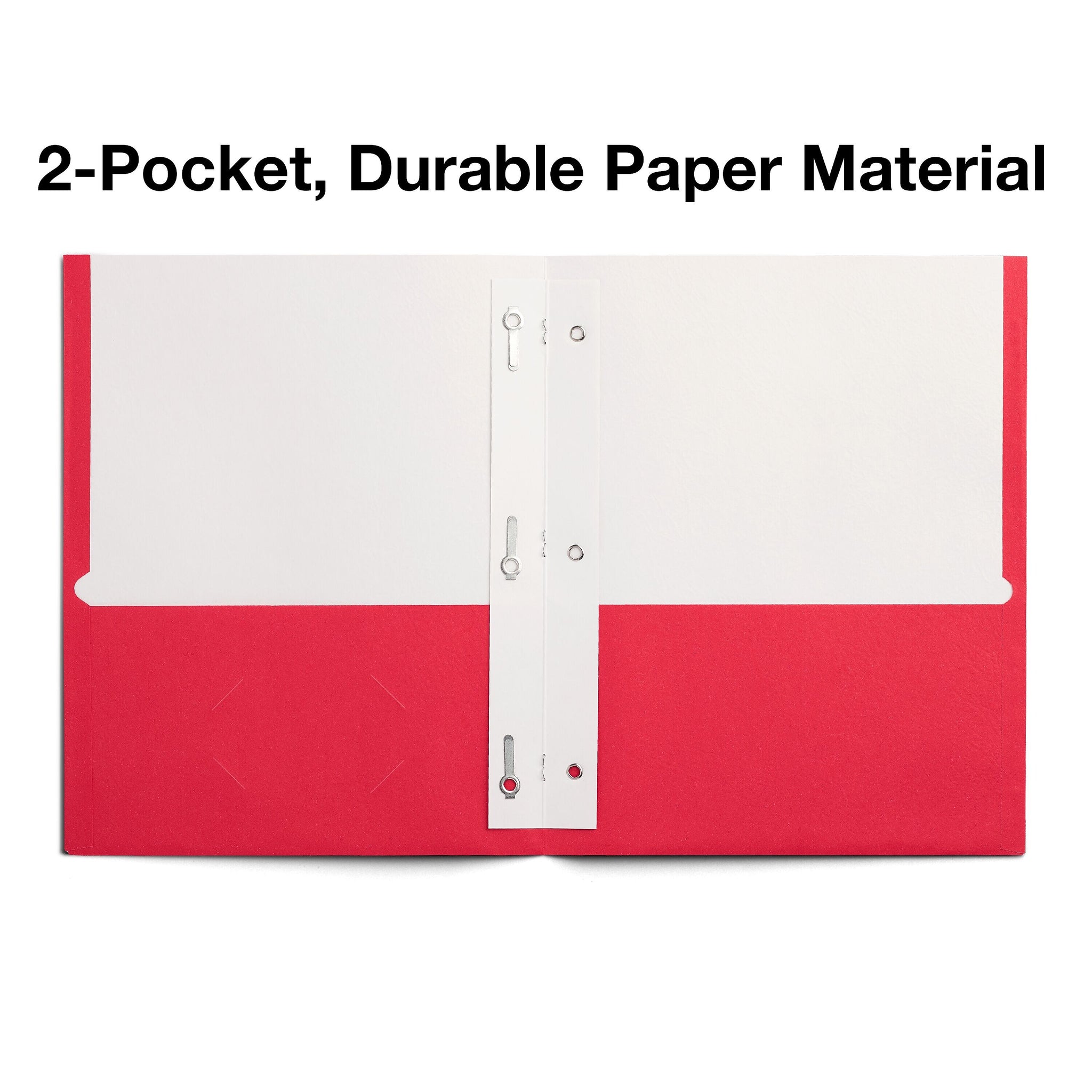 Staples 10% Recycled Smooth 2-Pocket Paper Presentation Folder with Fasteners, Assorted Colors, 10/Pack