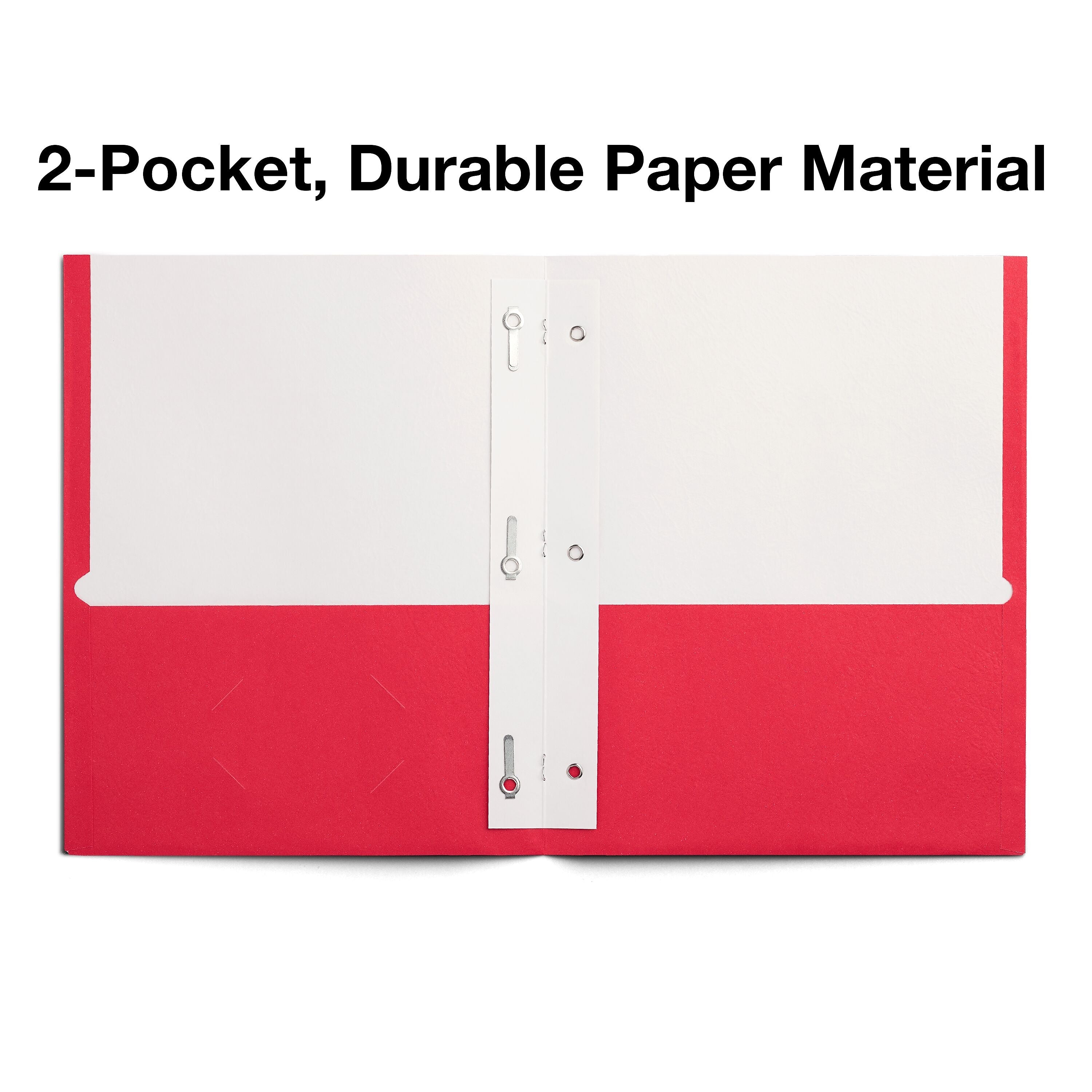 Staples 10% Recycled Smooth 2-Pocket Paper Presentation Folder with Fasteners, Assorted Colors, 10/Pack