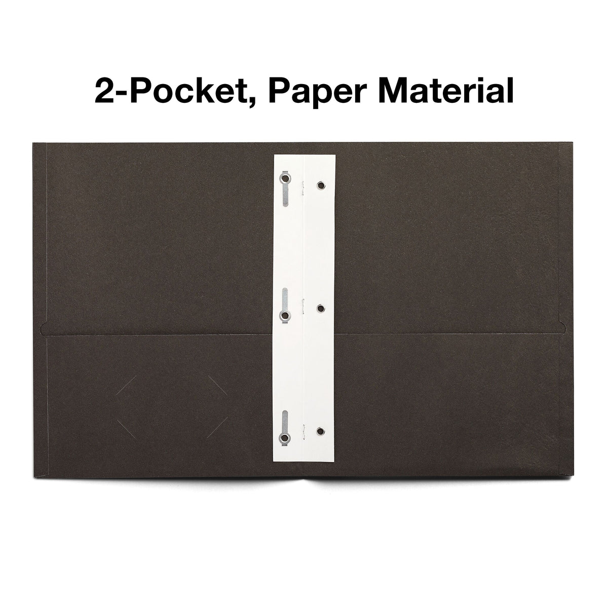 Staples 10% Recycled Smooth 2-Pocket Paper Presentation Folder with Fasteners, Black, 10/Pack