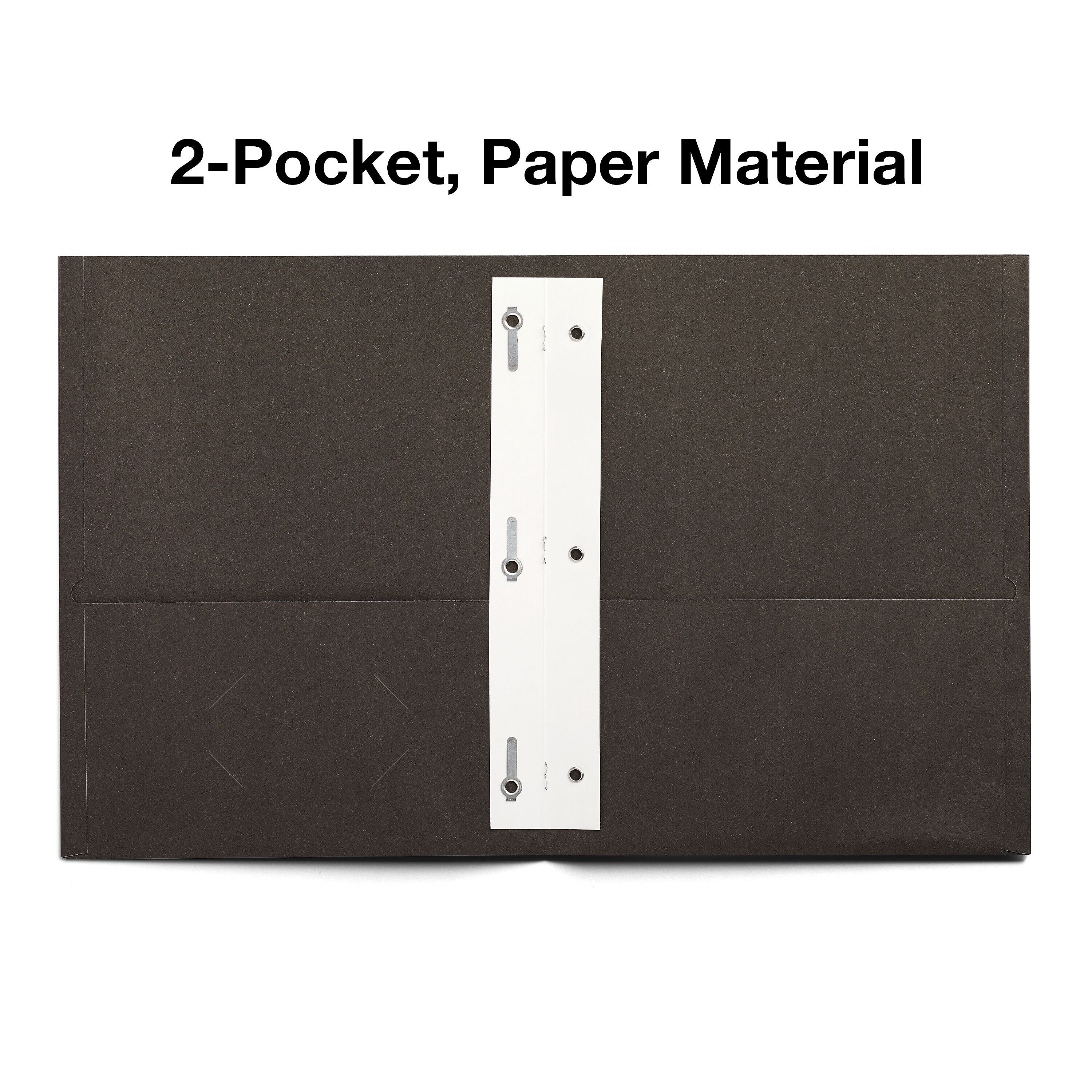 Staples 10% Recycled Smooth 2-Pocket Paper Presentation Folder with Fasteners, Black, 10/Pack