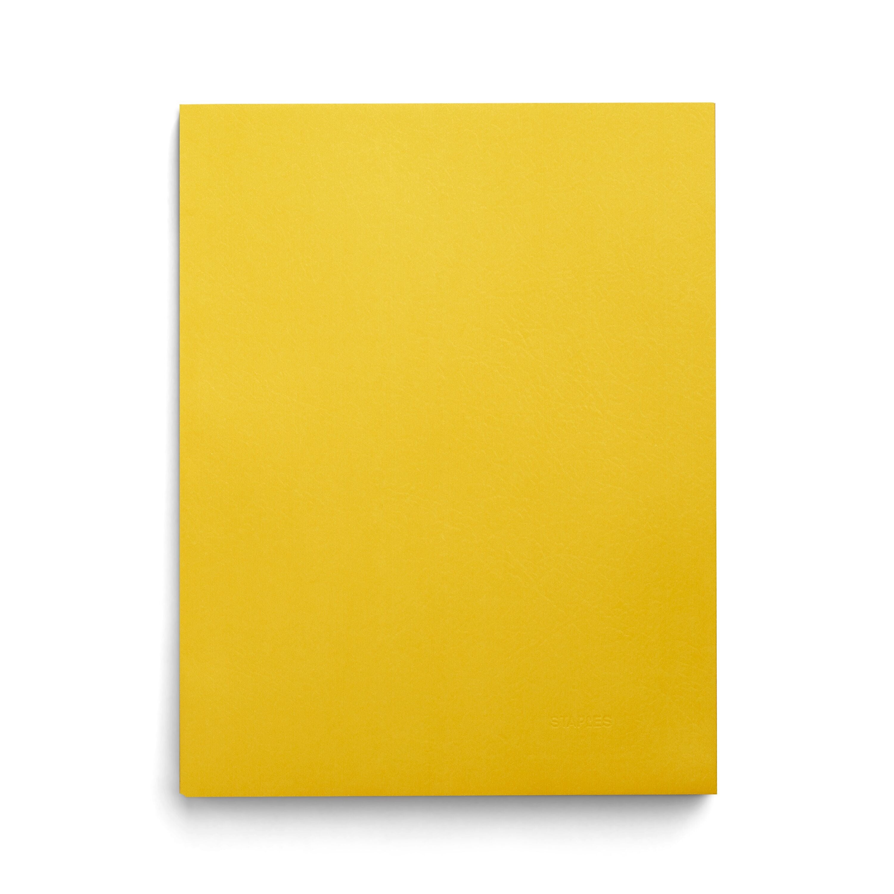 Staples 10% Recycled Smooth 2-Pocket Paper Presentation Folder, Yellow, 10/Pack
