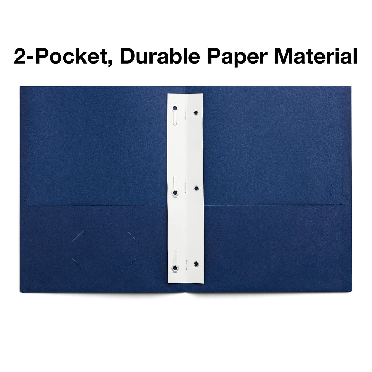 Staples 10% Recyled Smooth 2-Pocket Paper Presentation Folder with Fasteners, Dark Blue, 10/Pack