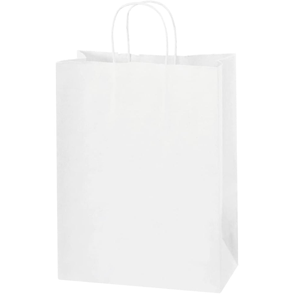 Staples 10" x 5" x 13" Shopping Bags, White, 250/Carton