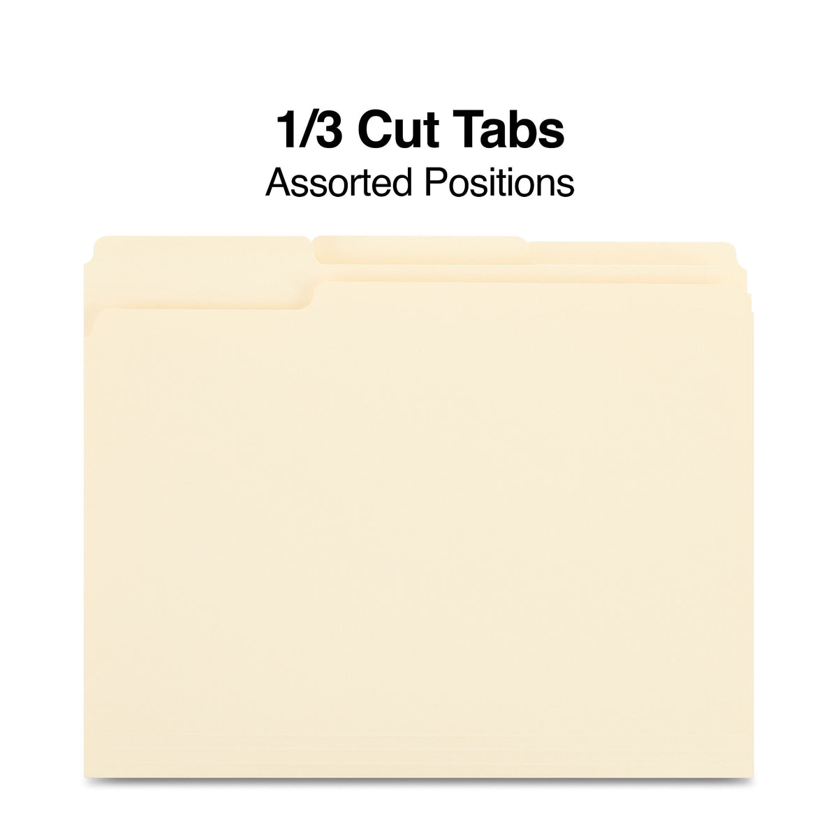 Staples® 100% Recycled File Folders, 1/3-Cut Tab, Letter Size, 100/Box