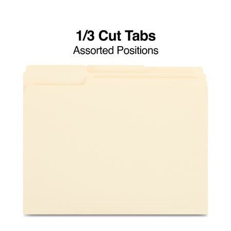 Staples® 100% Recycled File Folders, 1/3-Cut Tab, Letter Size, 100/Box