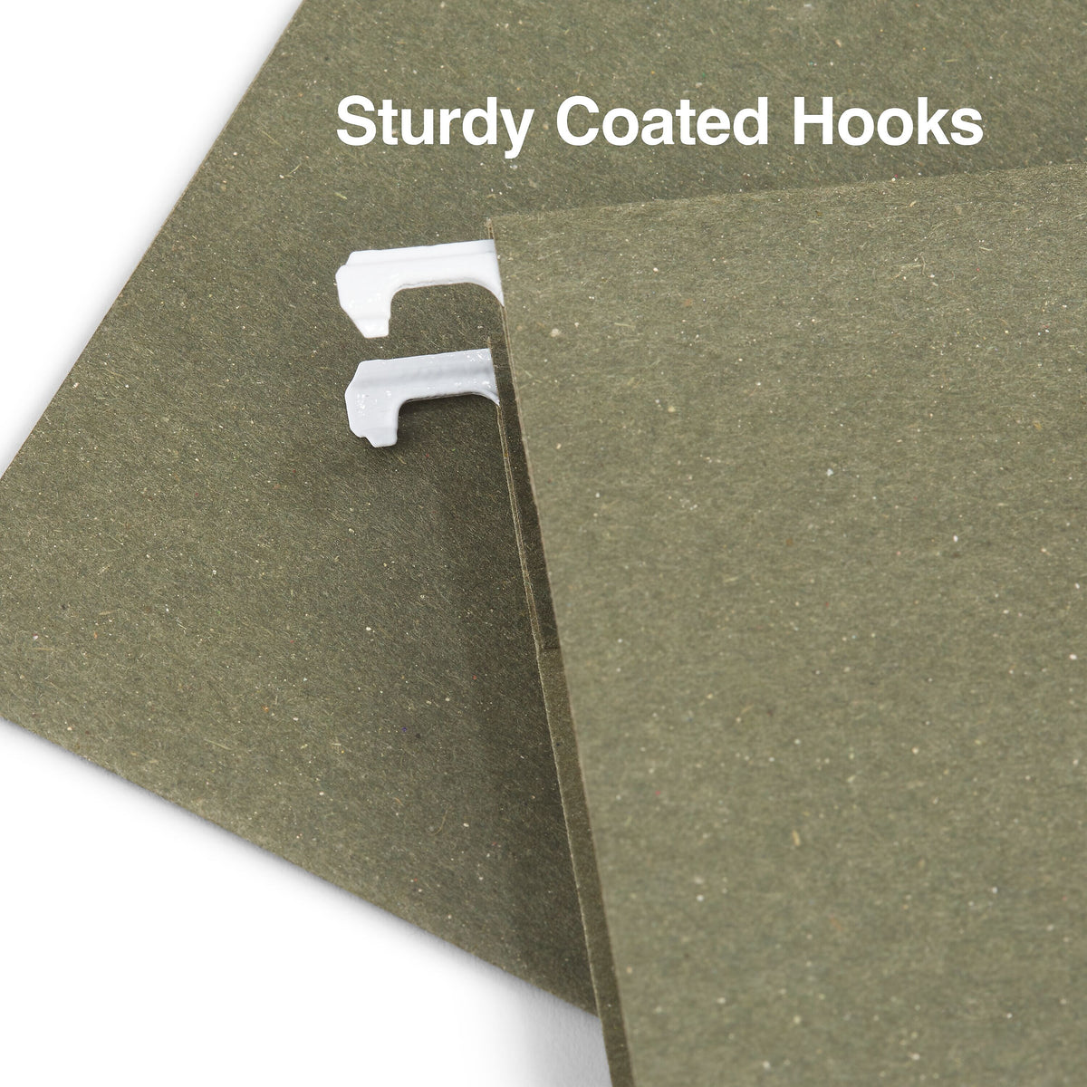 Staples® 100% Recycled Hanging File Folders, Letter, 1/5-Cut Tab, Letter Size, Standard Green, 25/Box