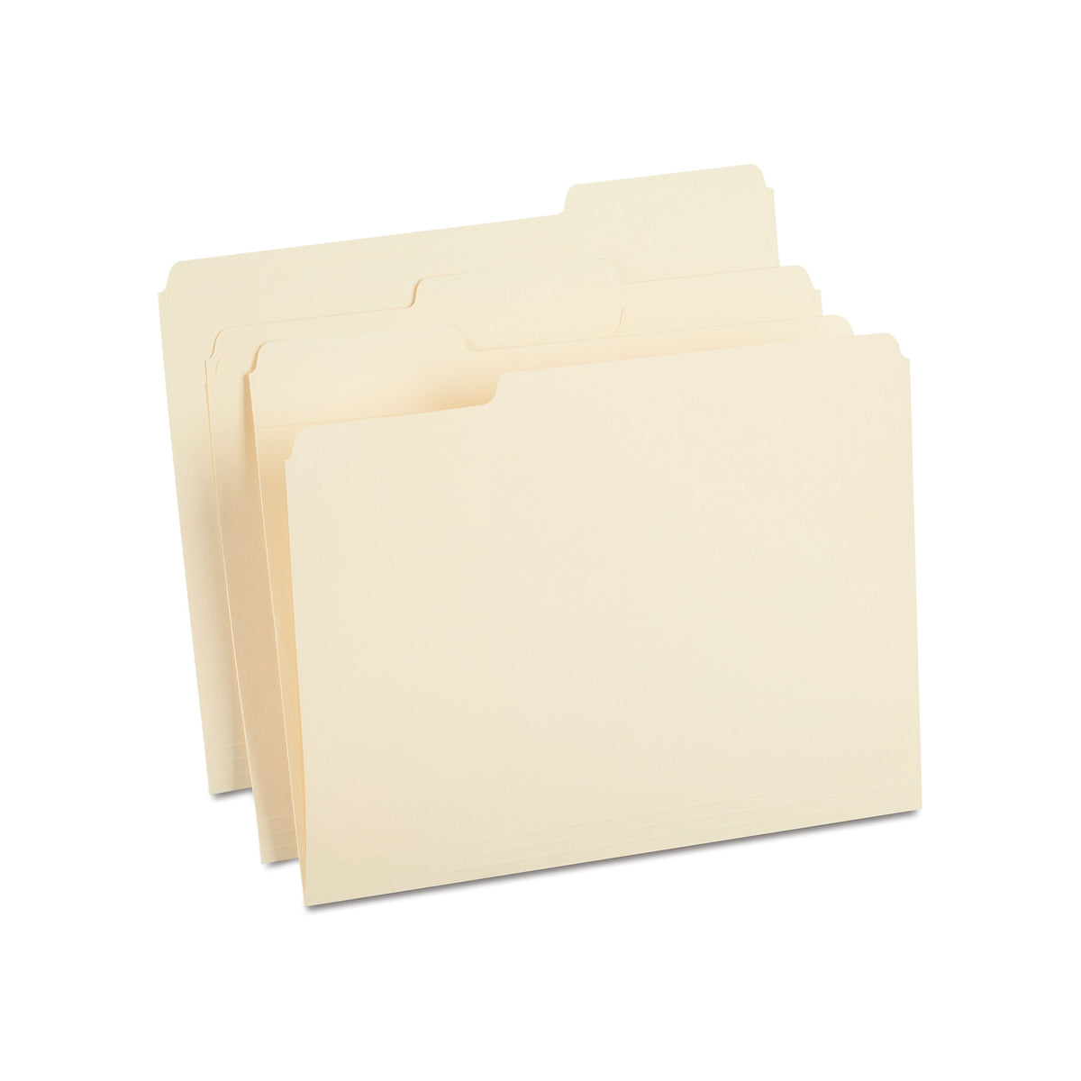 Staples 100% Recycled Heavyweight Reinforced File Folders, 1/3-Cut Tab, Letter Size, Manila, 50/Box