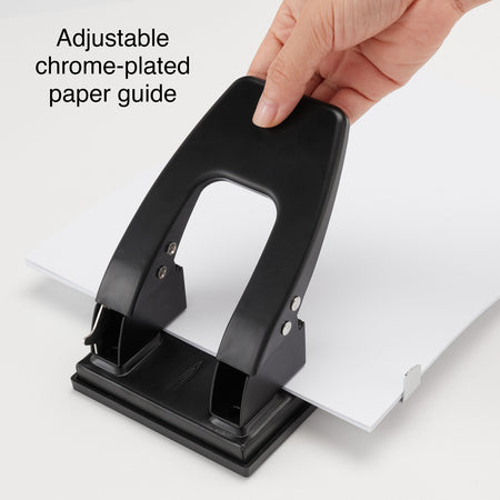 Staples® 10575-CC 2-Hole Punch, 28 Sheets/20 lb., Black, 12/Ct