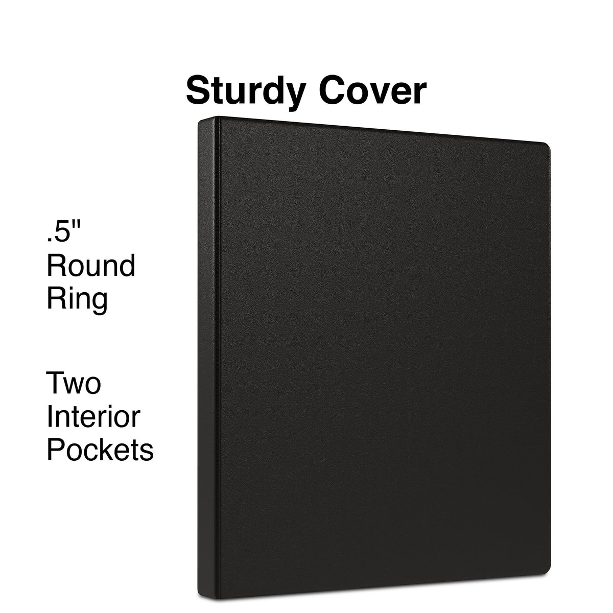 Staples 1/2" 3-Ring Non-View Binder, Black