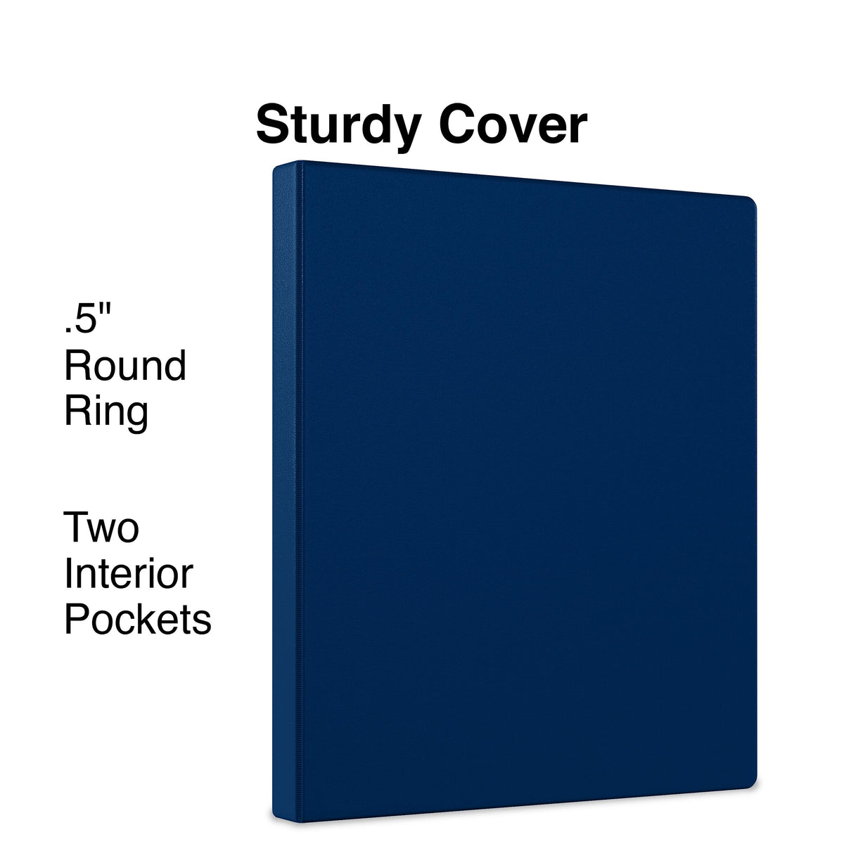 Staples 1/2" 3-Ring Non-View Binder, Navy