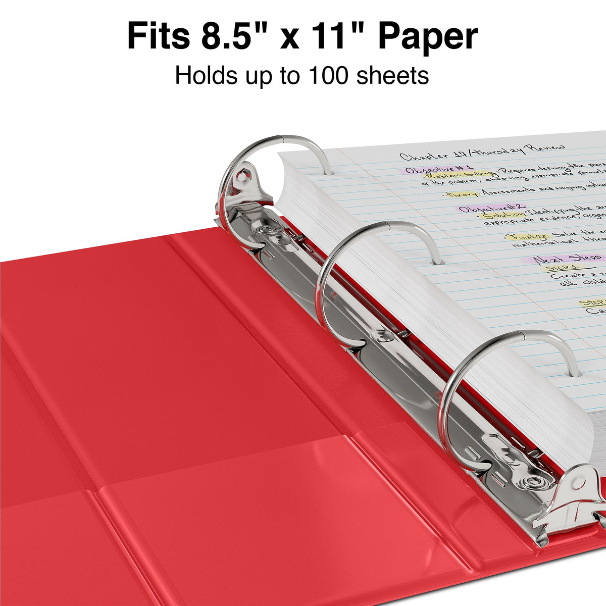 Staples 1/2" 3-Ring Non-View Binder, Red