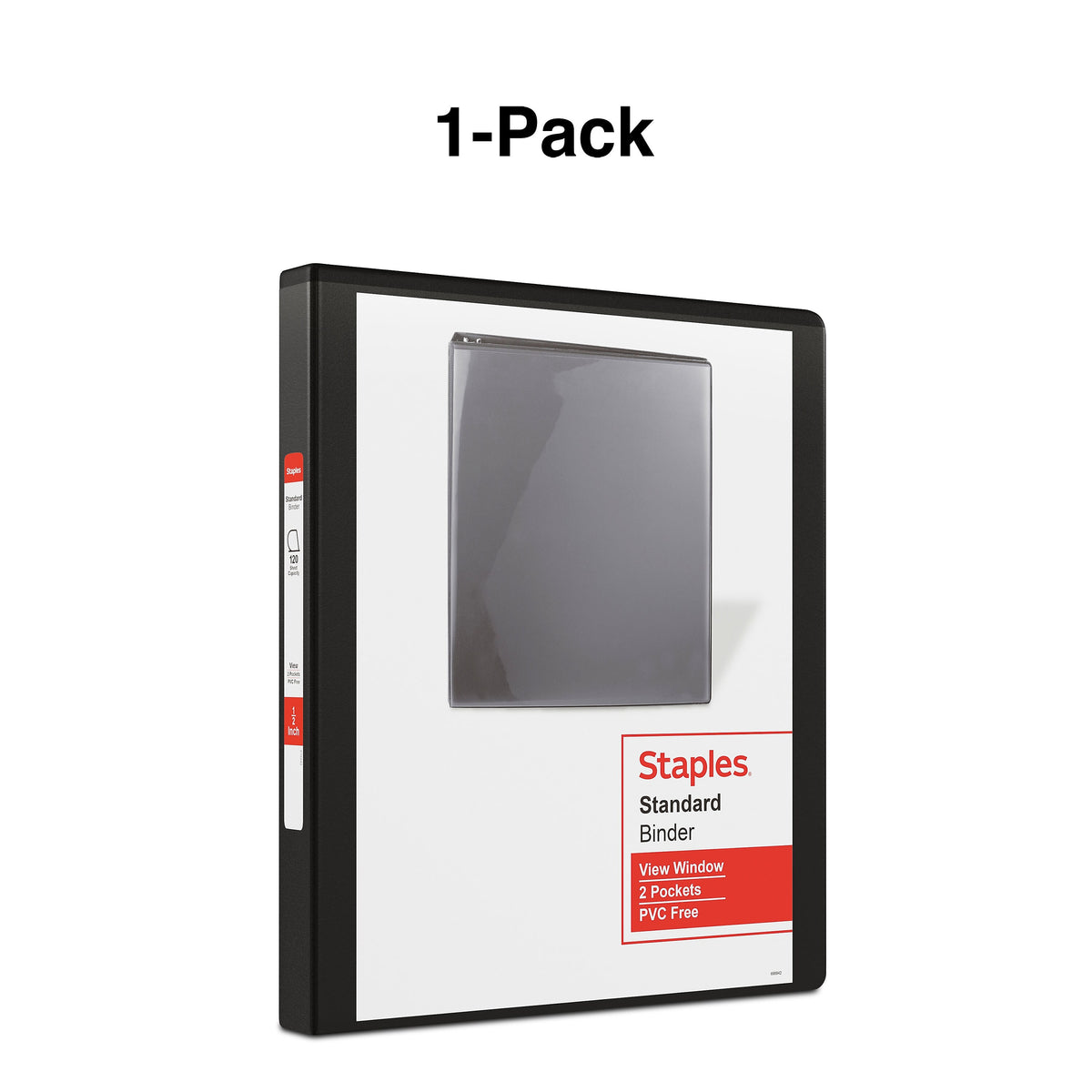 Staples 1/2" 3-Ring View Binder, D-Ring, Black