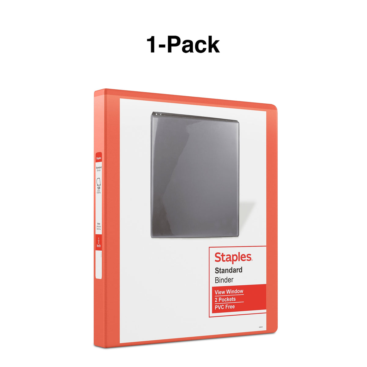 Staples 1/2" 3-Ring View Binder, D-Ring, Orange