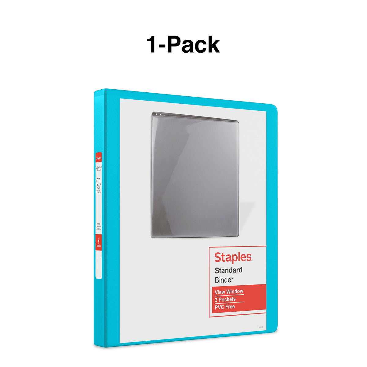 Staples 1/2" 3-Ring View Binder, D-Ring Teal