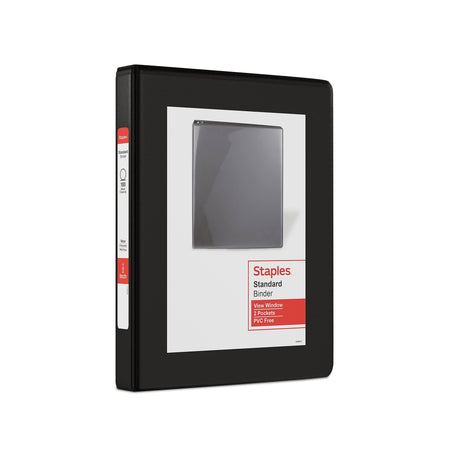 Staples 1/2" 3-Ring View Micro Binder, Black