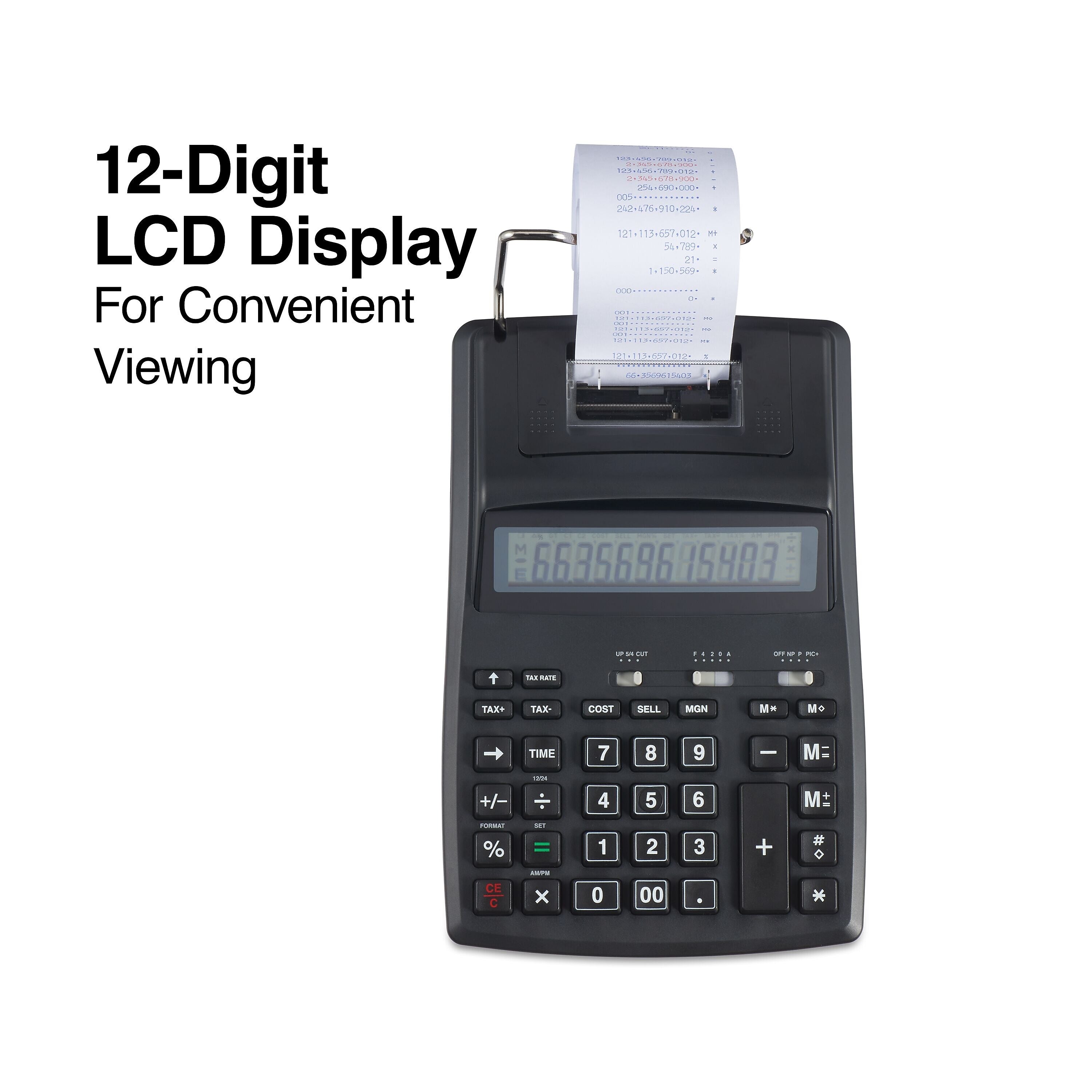 Staples 12-Digit Desktop Printing Calculator, Black